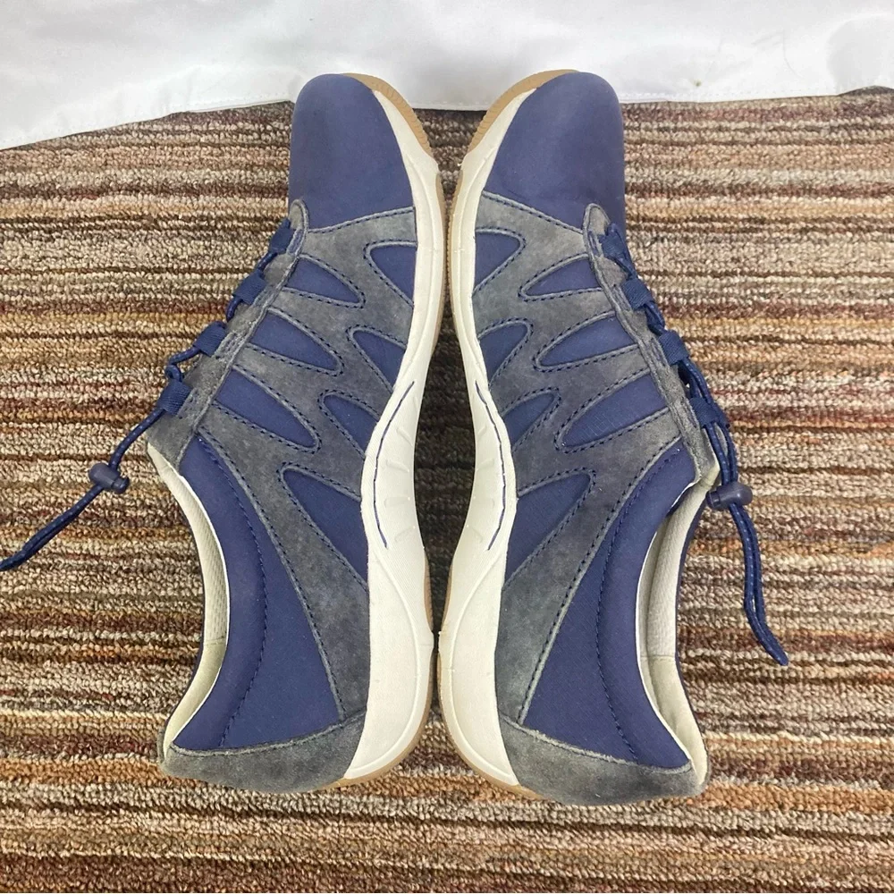 Dansko Sz 42 Women’s Blue Suede Canvas Sneakers Bungee Laces Comfort Shoes EUC - Picture 3 of 9
